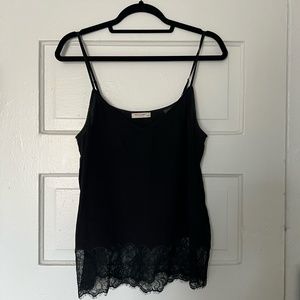 black EQUIPMENT Layla lace trim silk cami